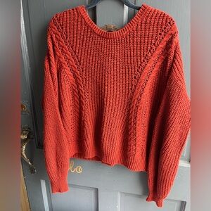Burnt Orange Knit Sweater, Size 3XL